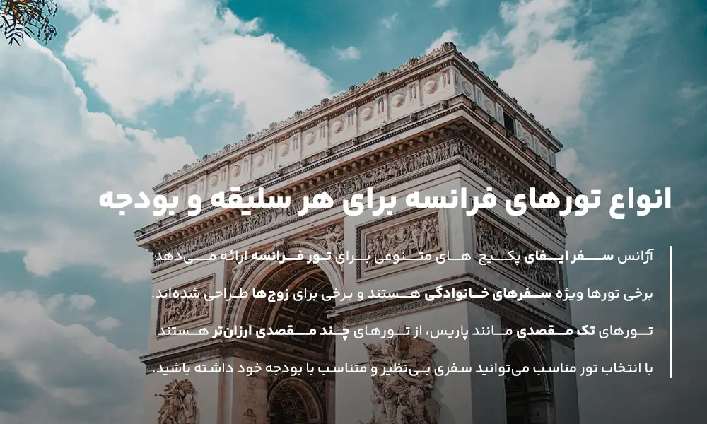 معرفی انواع تور فرانسه